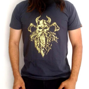 Camiseta Cinza SKULL VIKING