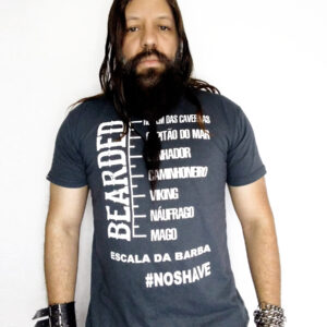 Camiseta Cinza BEARDED ESCALA DA BARBA