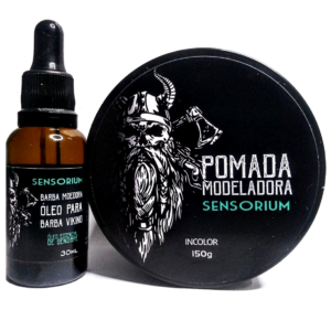 Kit 1 Óleo Para Barba + 1 Pomada Modeladora Sensorium